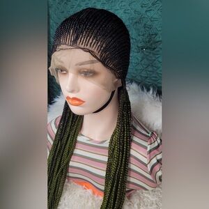 Green Braided Wig